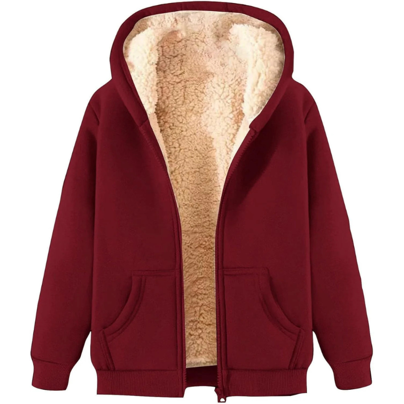 Damen jacke | Fleece Hoodie mit Reißverschluss