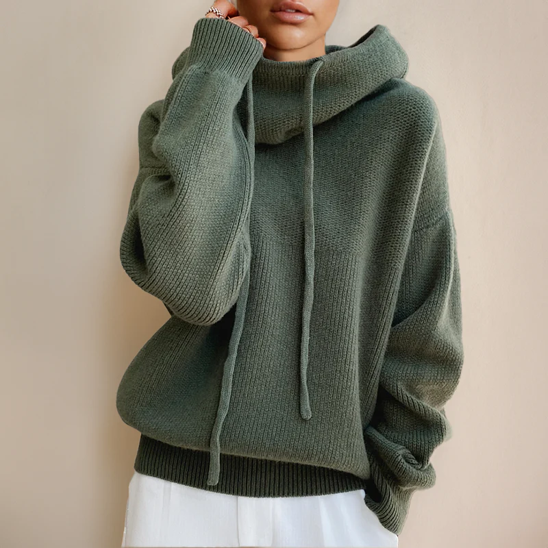 Damen Strickpullover | mit Kapuze