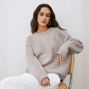 Pullover mit Wolkenmuster für Damen | Rundhalsausschnitt