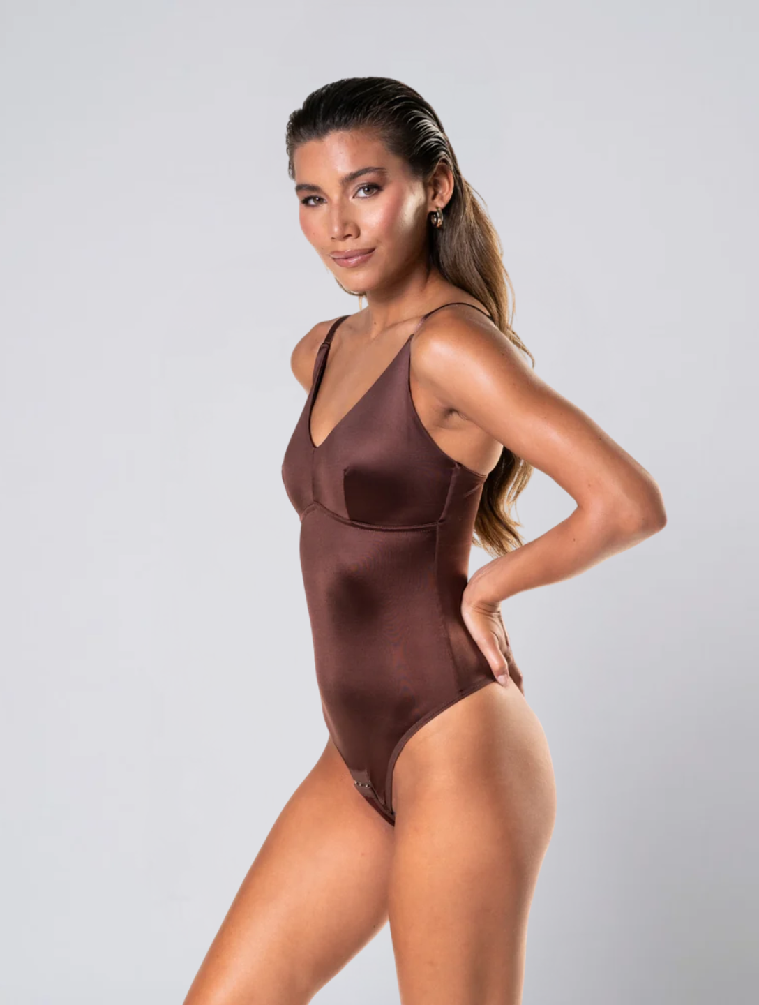 Satin Bodysuit for Women – Smooth Stretch Body with Adjustable Straps