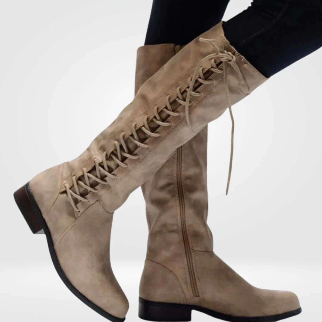Lace-up boots for women | High shaft. Side zip