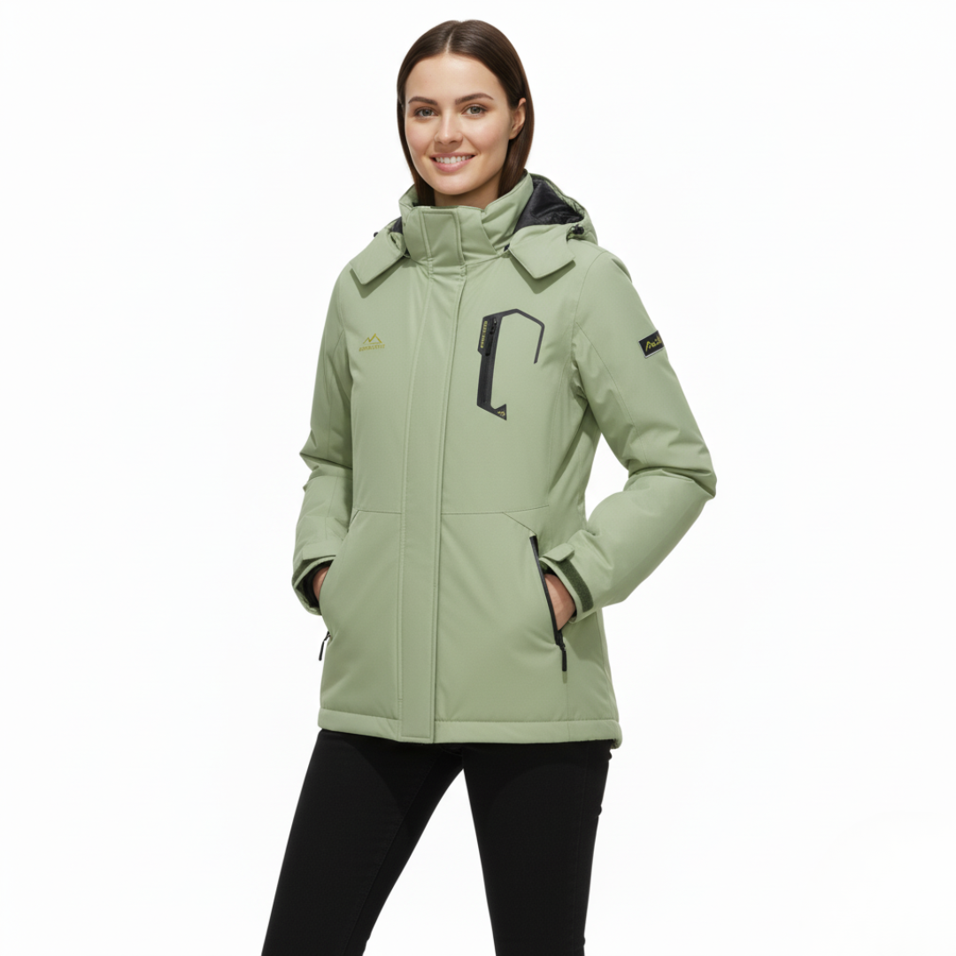 Ski Jacke Damen | Wasserabweisende Winterjacke mit Kapuze
