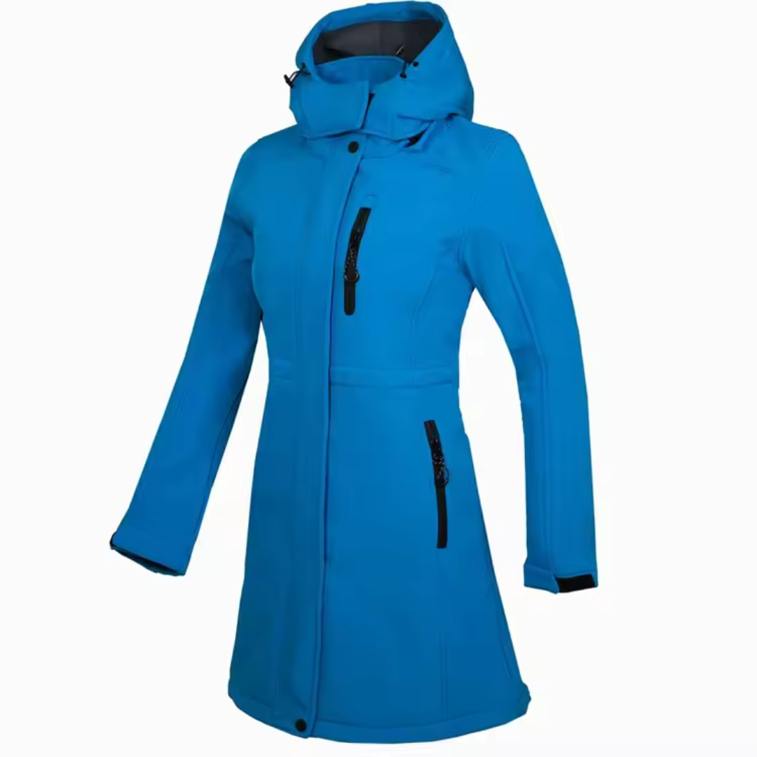 Lange Softshell Jacke Damen | Mit Fleecefutter für Outdoor