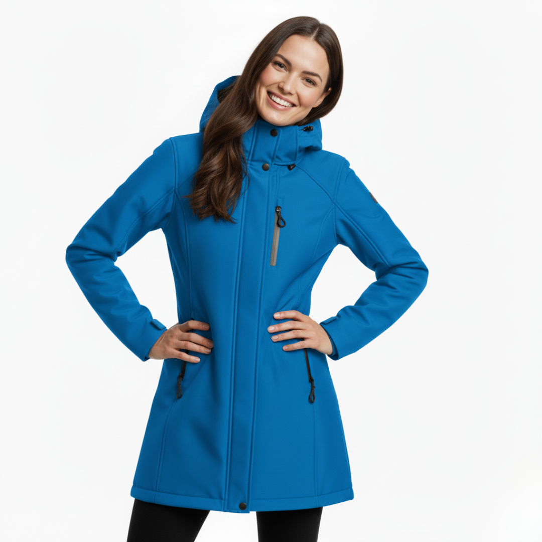 Lange Softshell Jacke Damen | Mit Fleecefutter für Outdoor