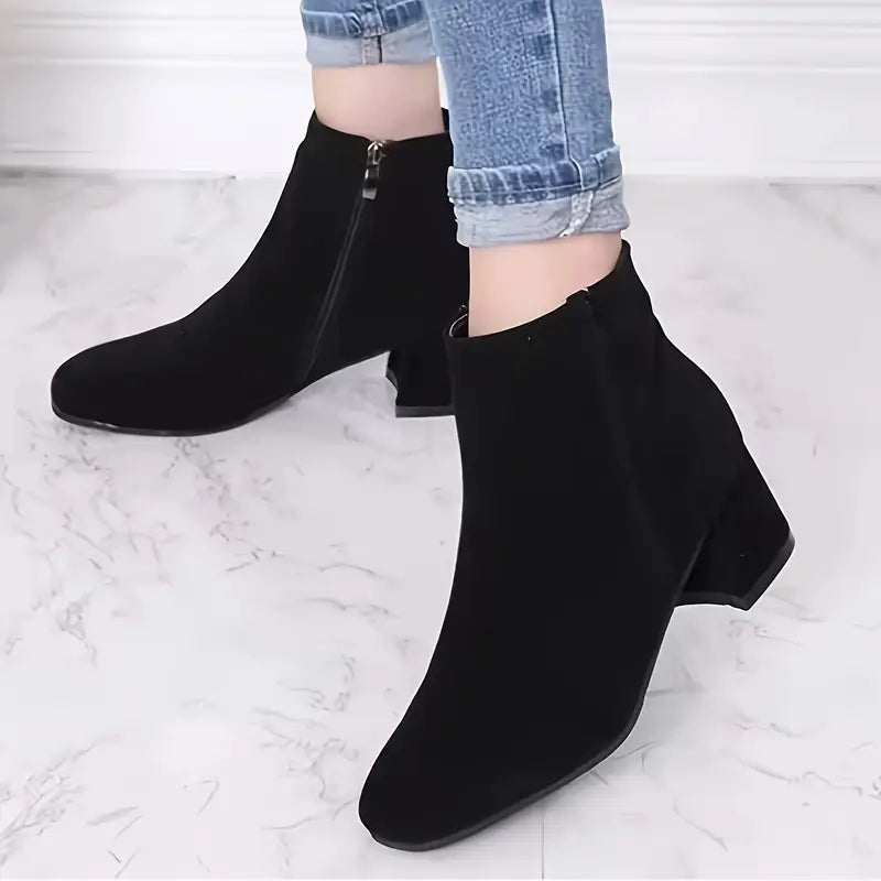Block heel boots for women | Monochrome
