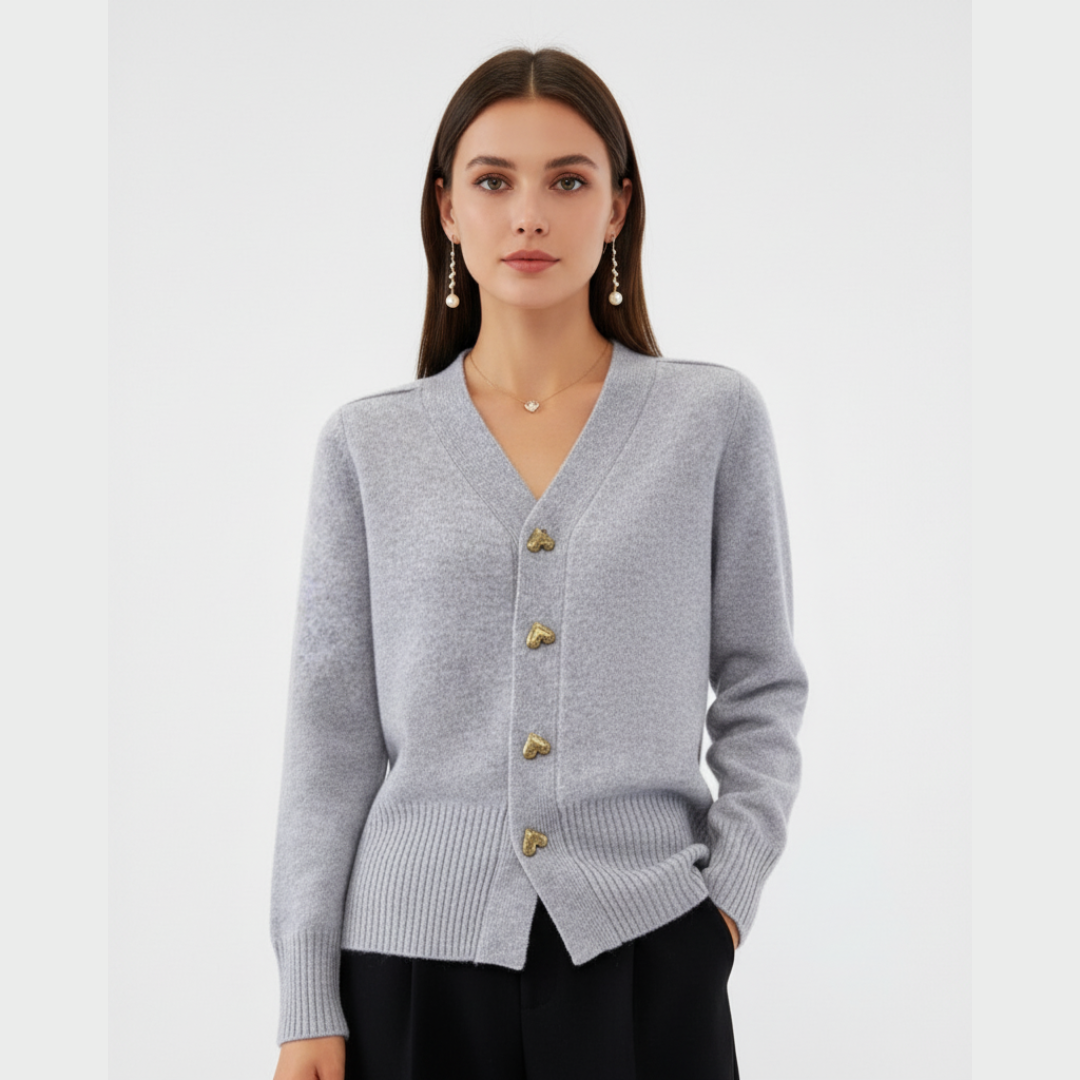 Strickjacke aus für Damen | Knopfleiste vorne
