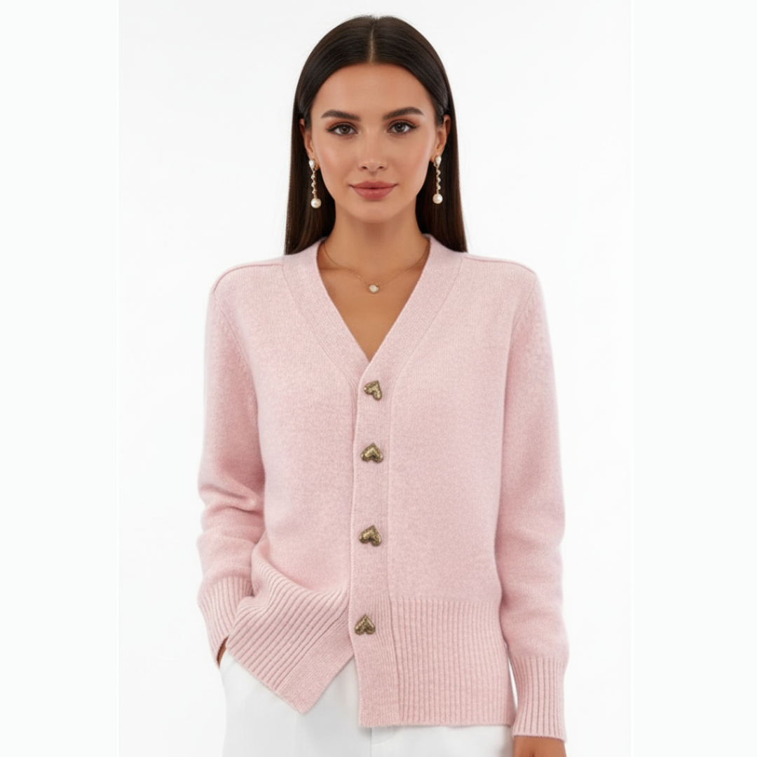 Strickjacke aus für Damen | Knopfleiste vorne