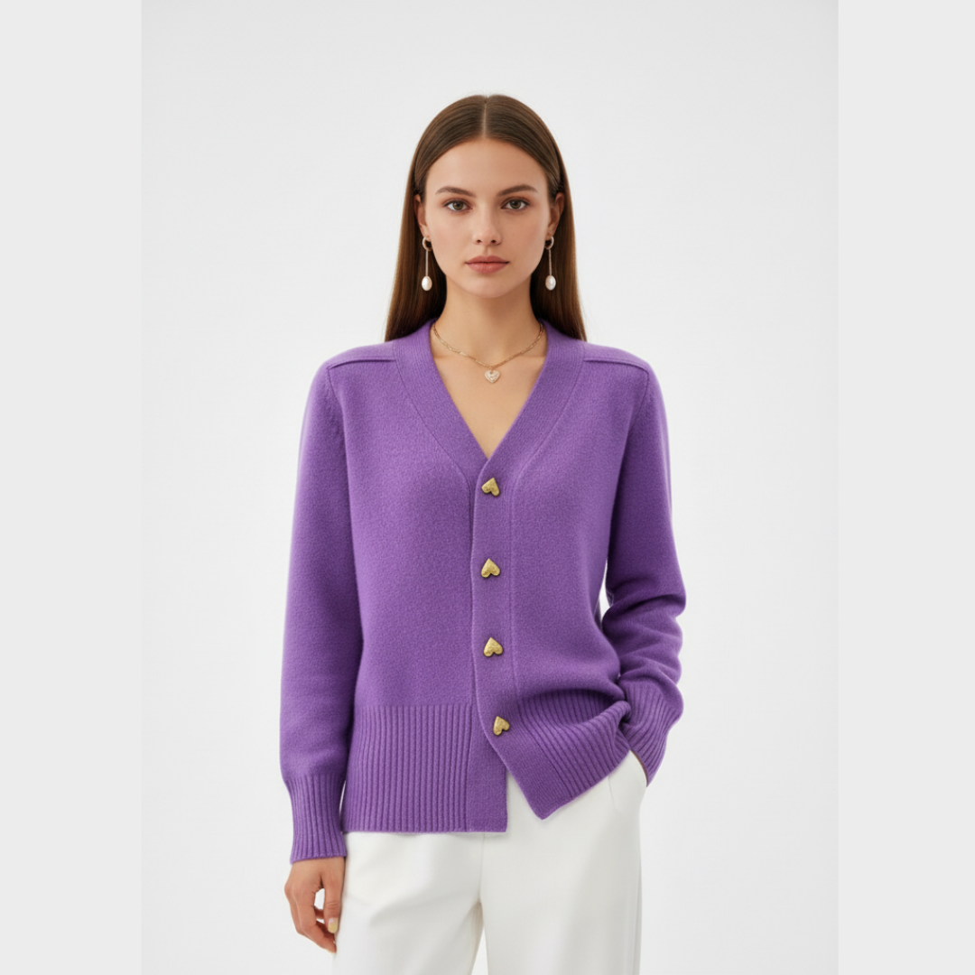 Strickjacke aus für Damen | Knopfleiste vorne