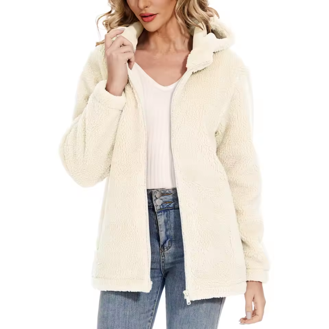 Fleece Teddy Jacket | Hooded Jacket with Zipper