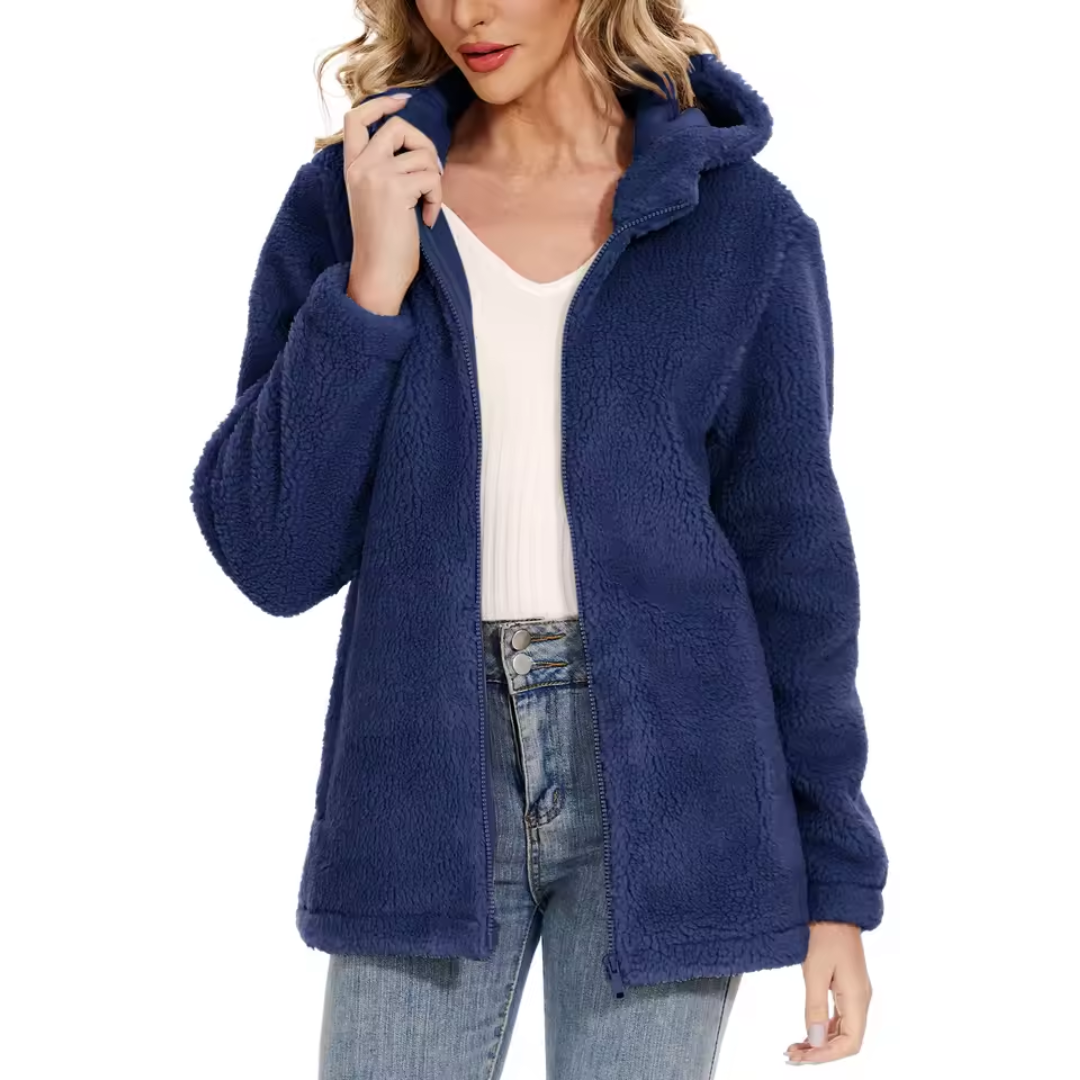 Fleece Teddy Jacket | Hooded Jacket with Zipper