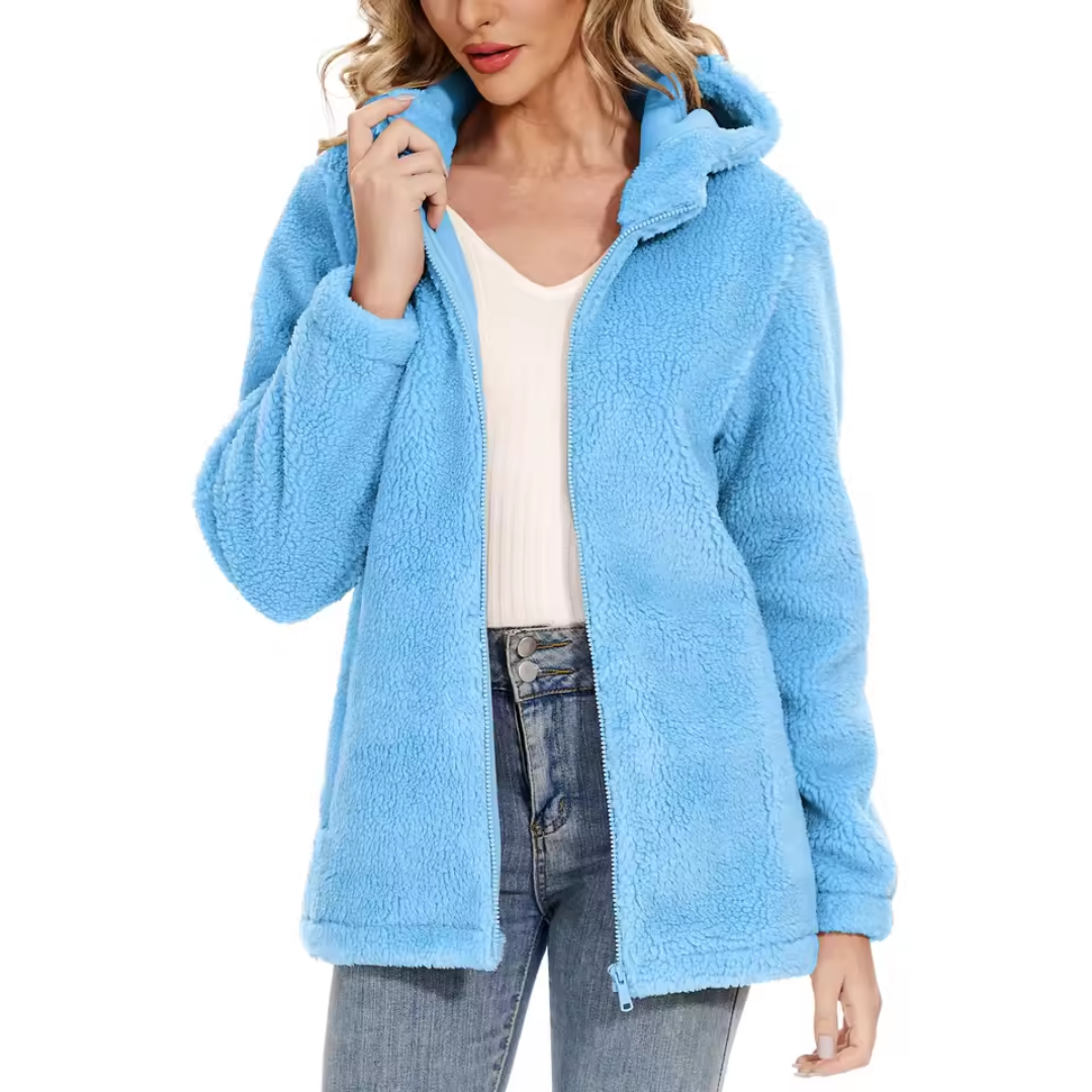 Fleece Teddy Jacket | Hooded Jacket with Zipper
