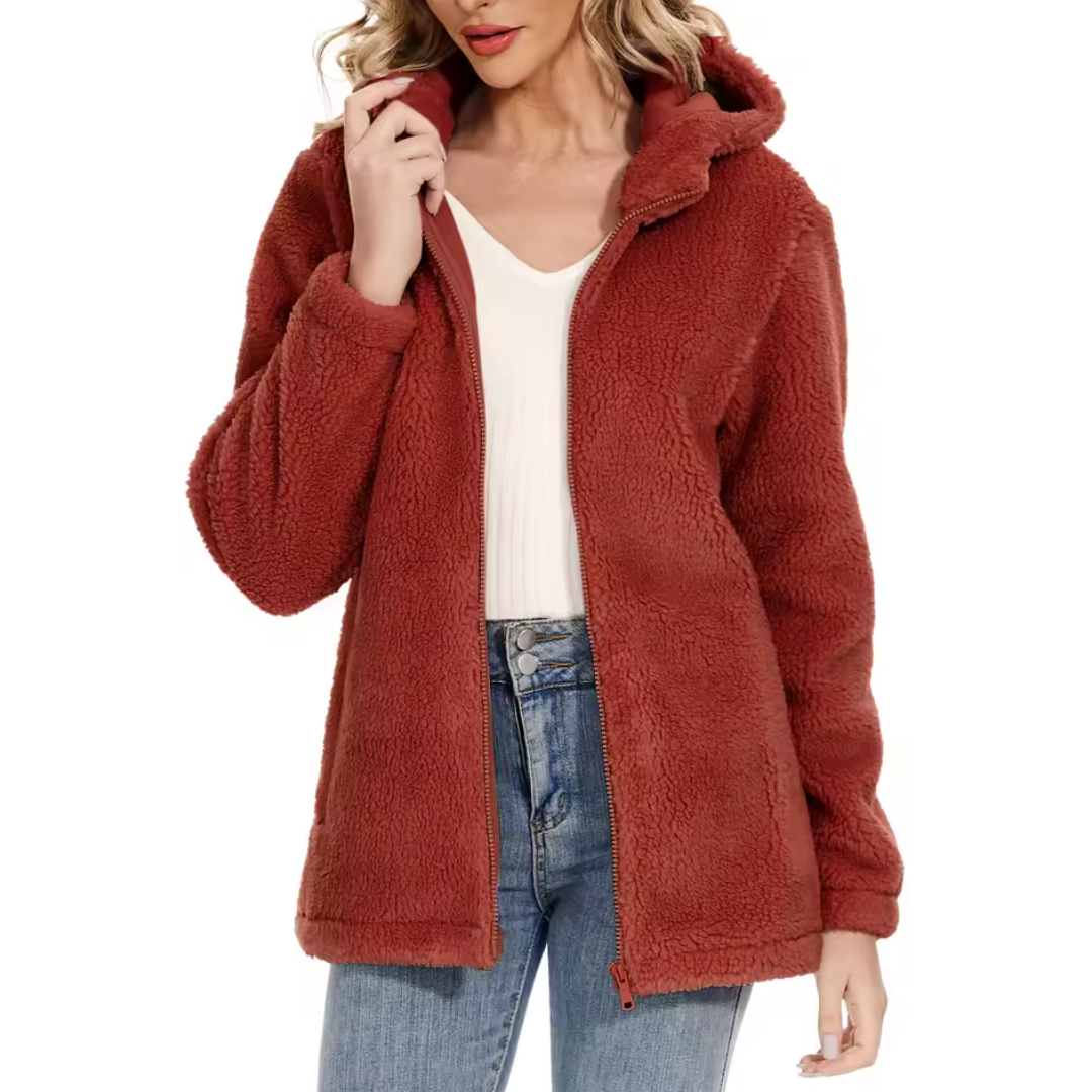 Fleece Teddy Jacket | Hooded Jacket with Zipper