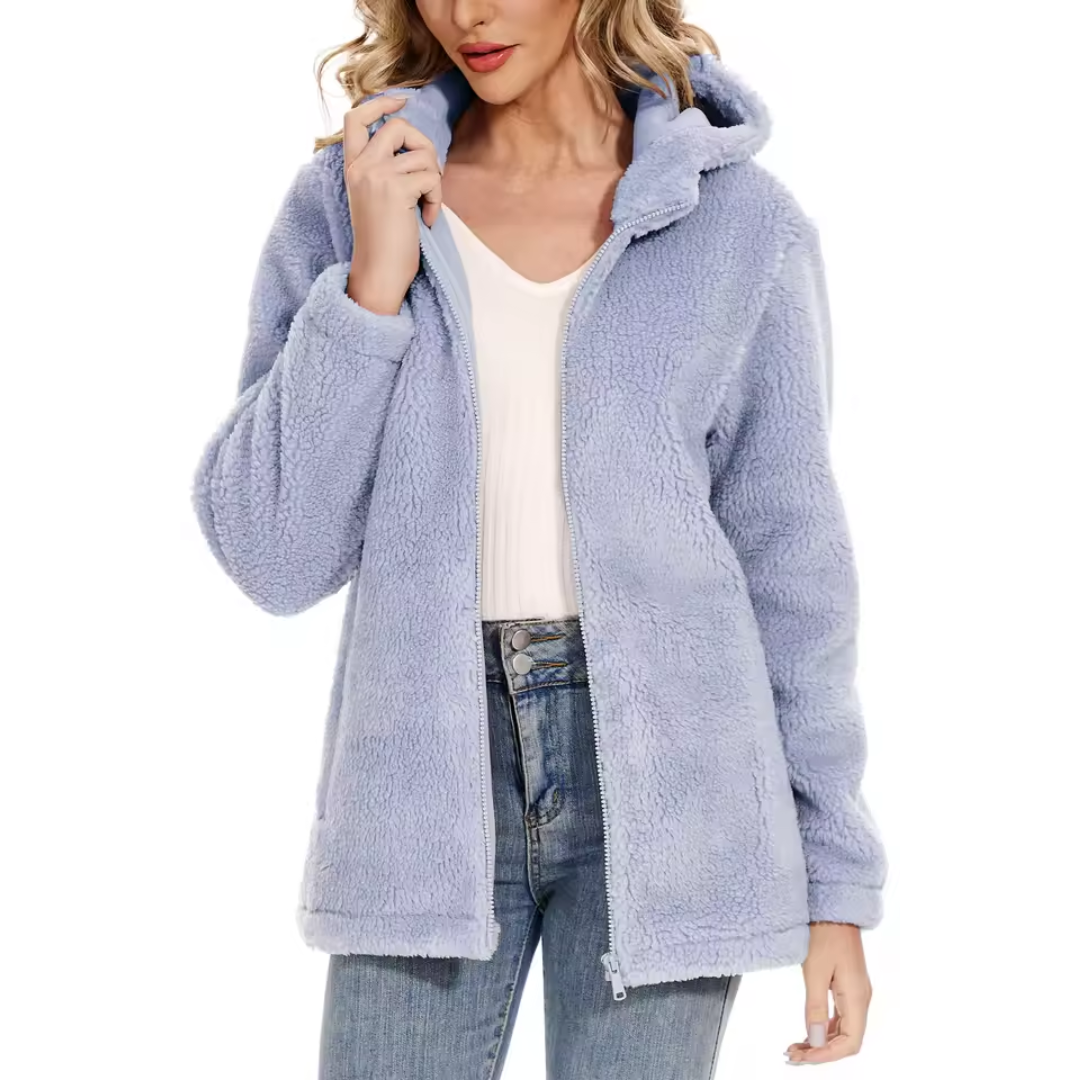 Fleece Teddy Jacket | Hooded Jacket with Zipper
