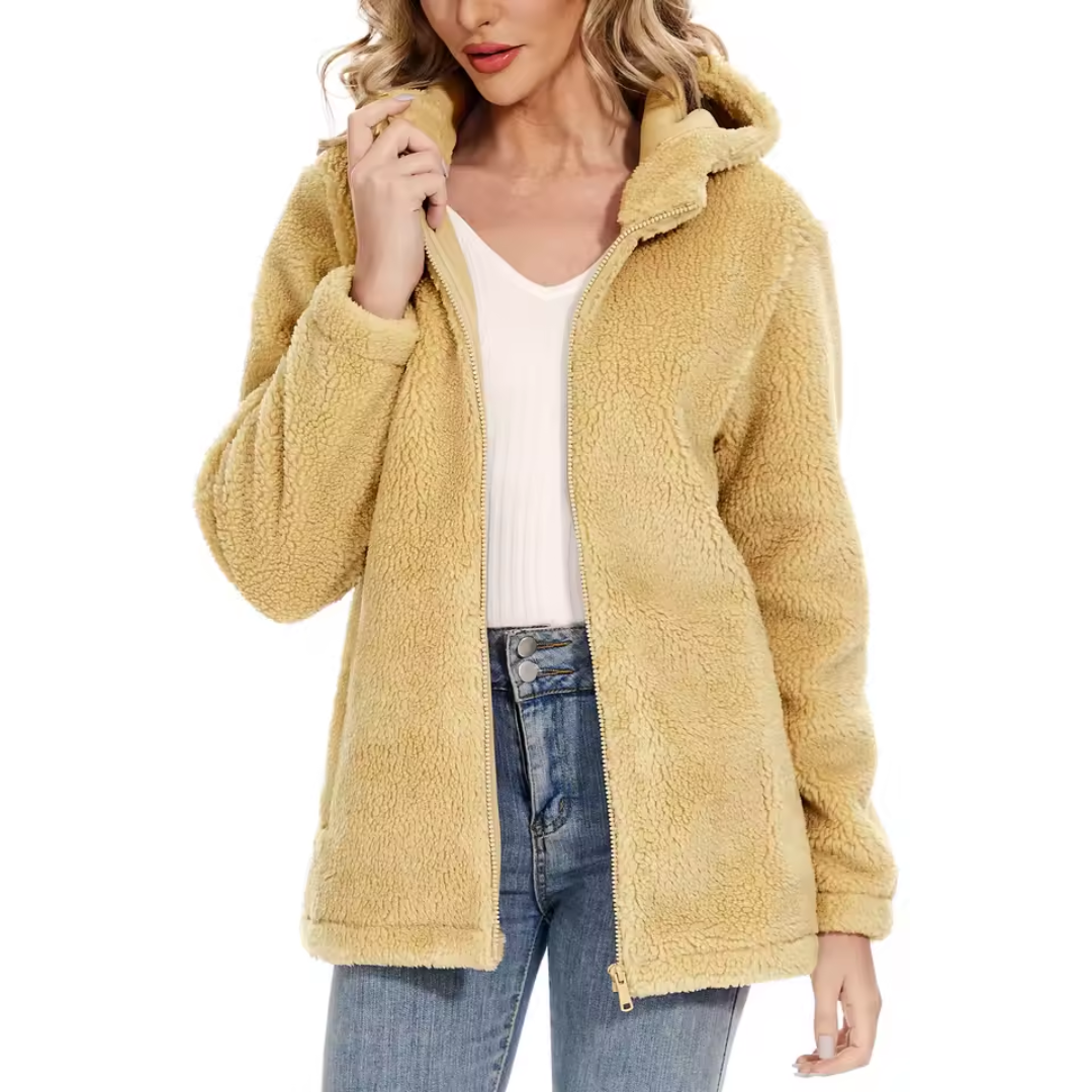 Fleece Teddy Jacket | Hooded Jacket with Zipper