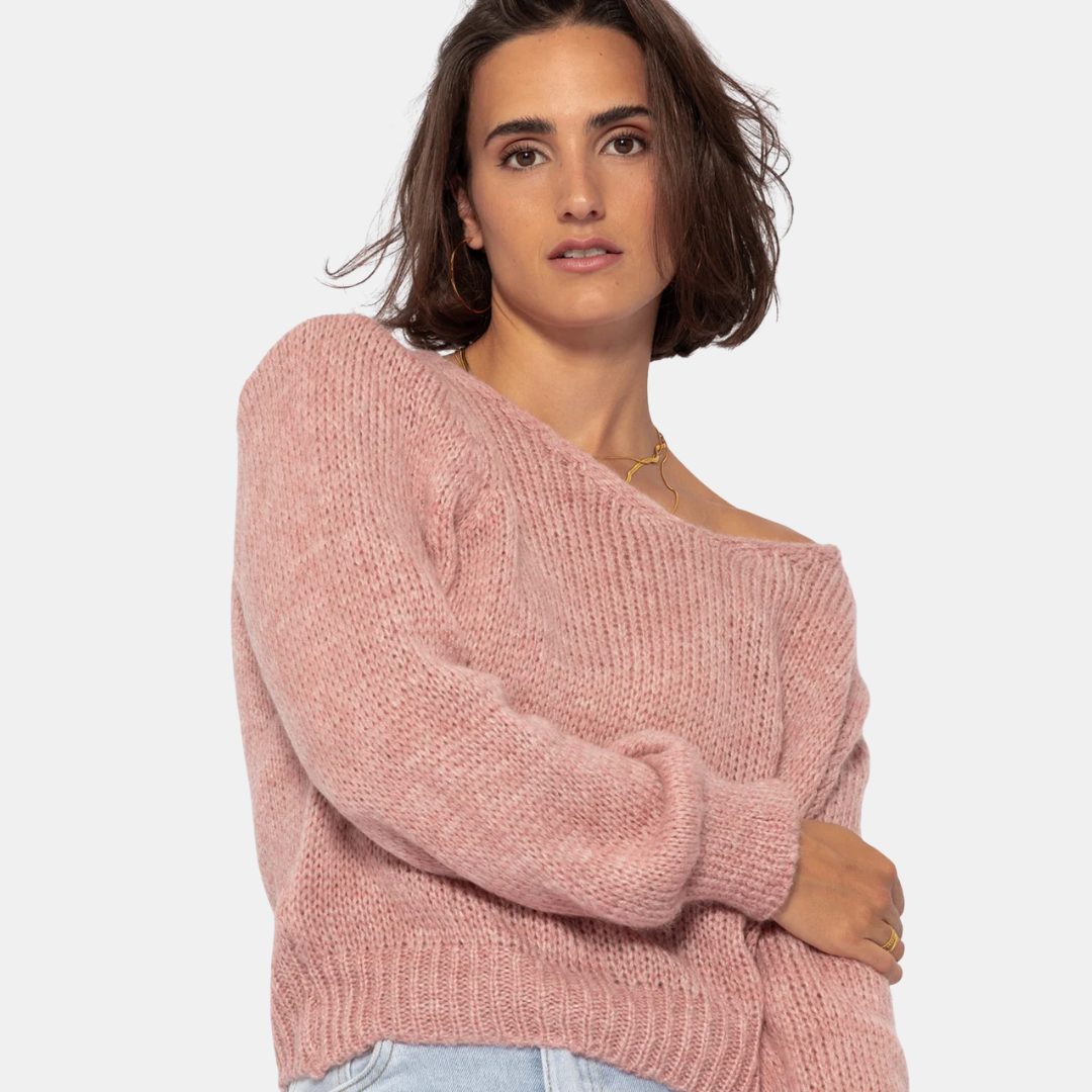 V-Ausschnitt Pullover für Damen | Langarm Strick