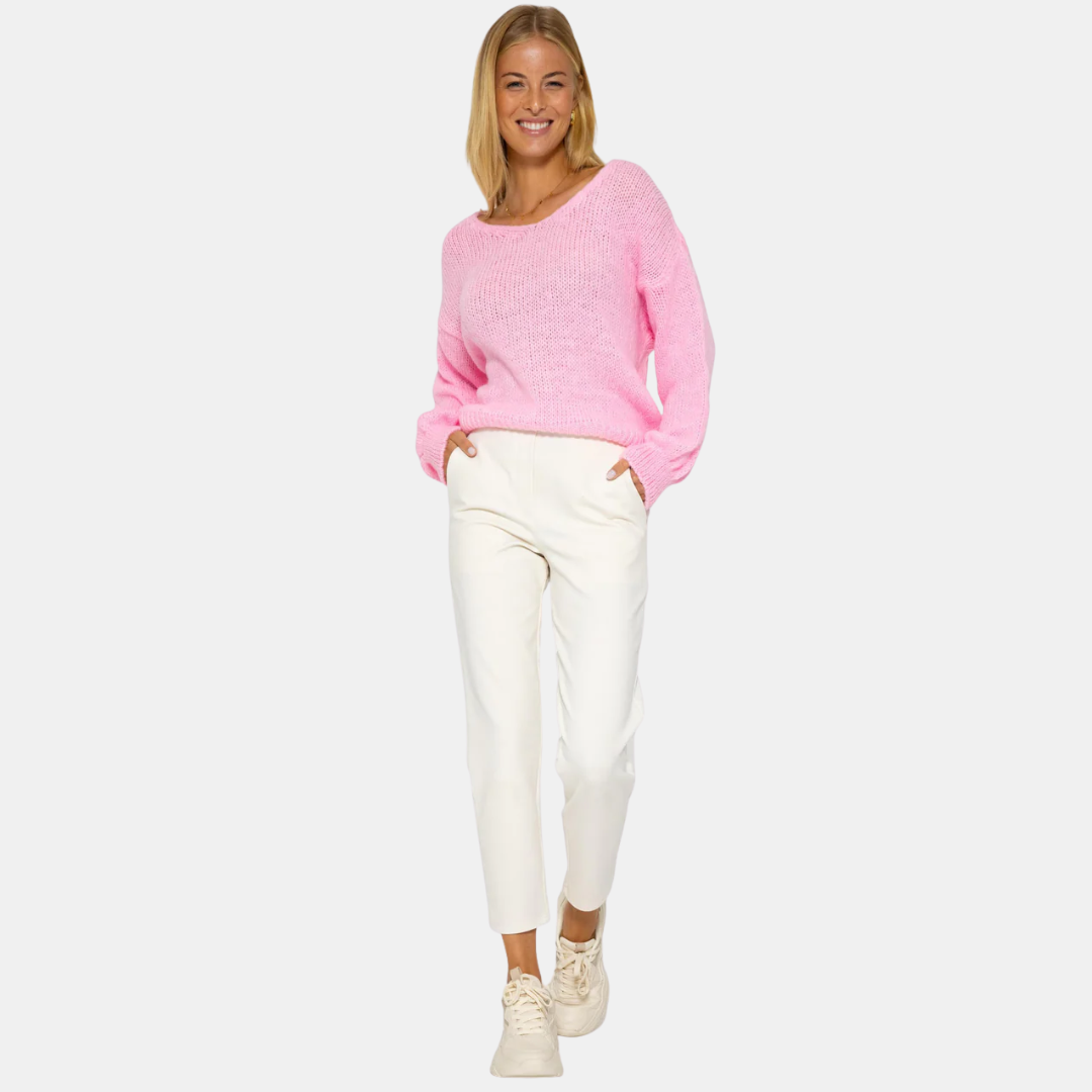V-Ausschnitt Pullover für Damen | Langarm Strick