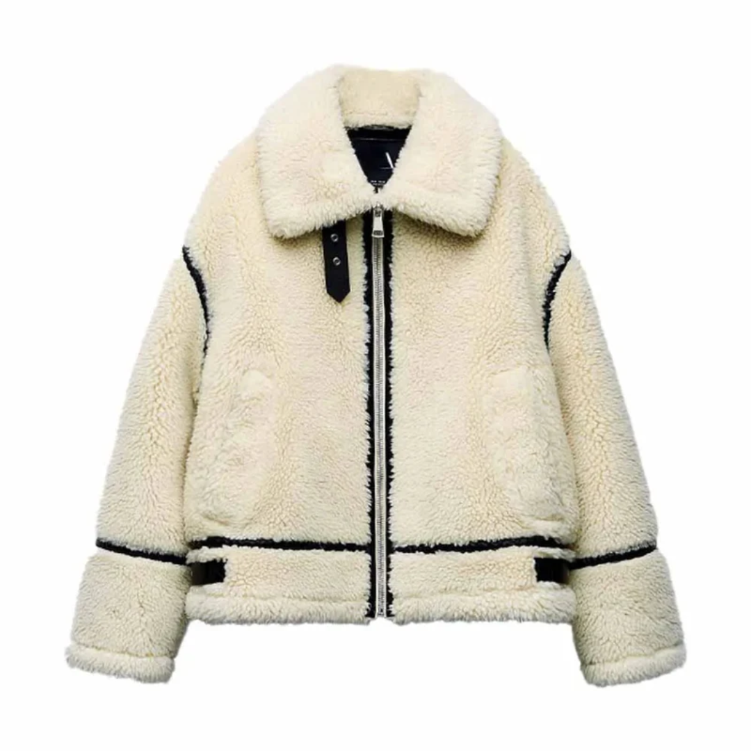 Longer-cut teddy jacket for women | Striking silhouette