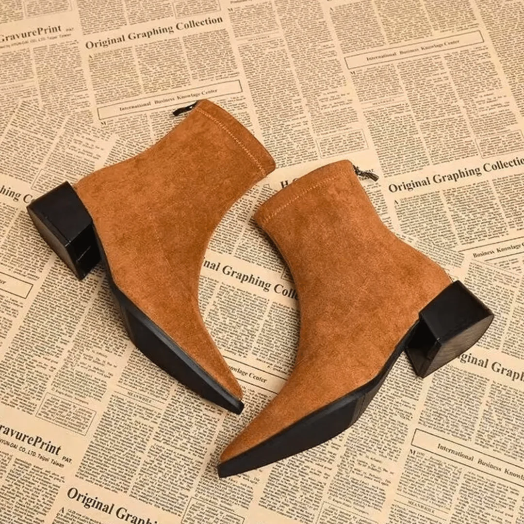 Suede ankle boots for women | Rubber outsole
