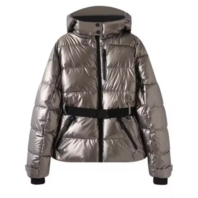 Winterjacke Damen mit Kapuze | Dicke Parka mit Gürtel