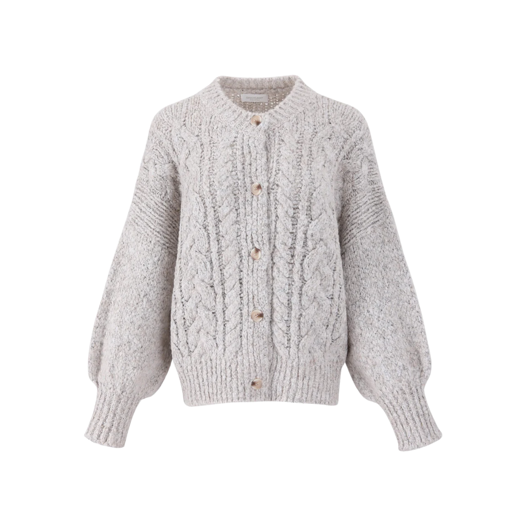 Zopfmuster Strickjacke damen | Weiches Strick