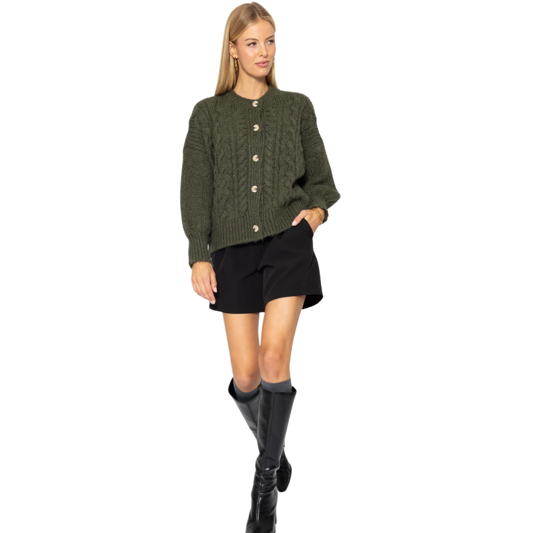 Zopfmuster Strickjacke damen | Weiches Strick