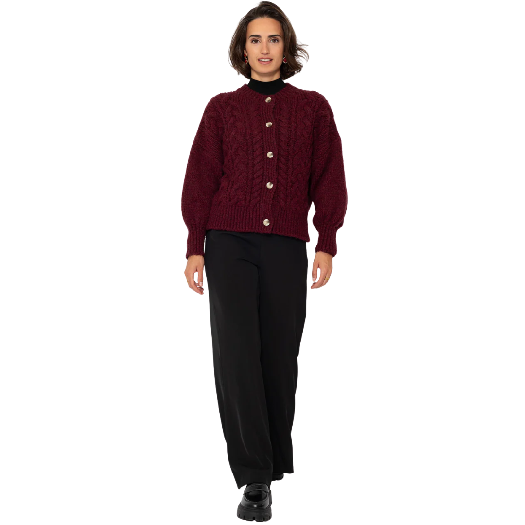 Zopfmuster Strickjacke damen | Weiches Strick