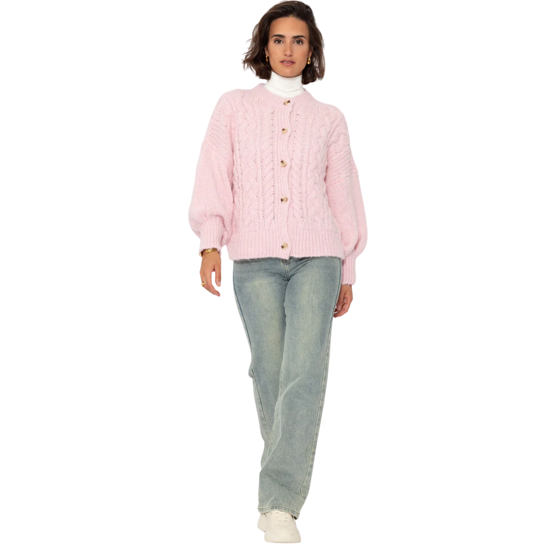 Zopfmuster Strickjacke damen | Weiches Strick