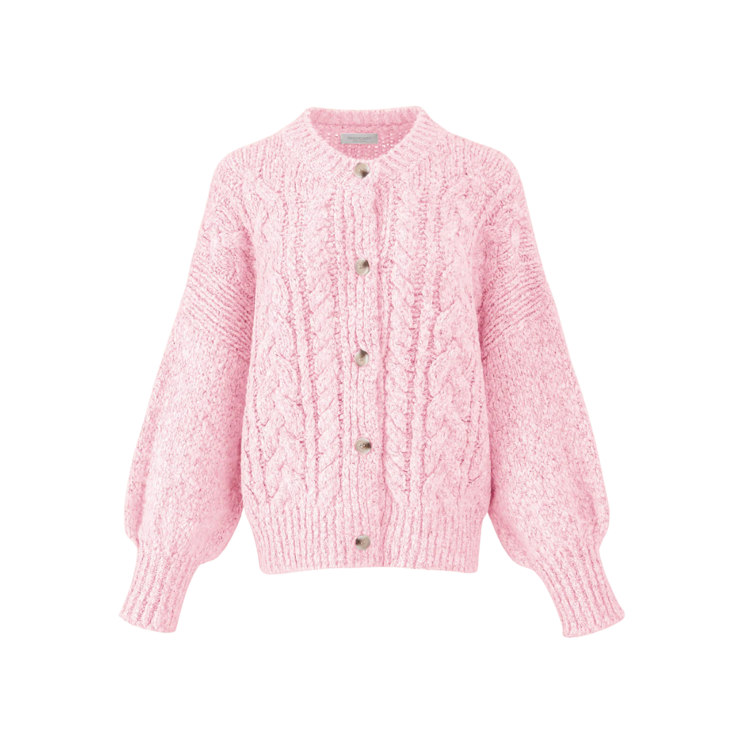 Zopfmuster Strickjacke damen | Weiches Strick