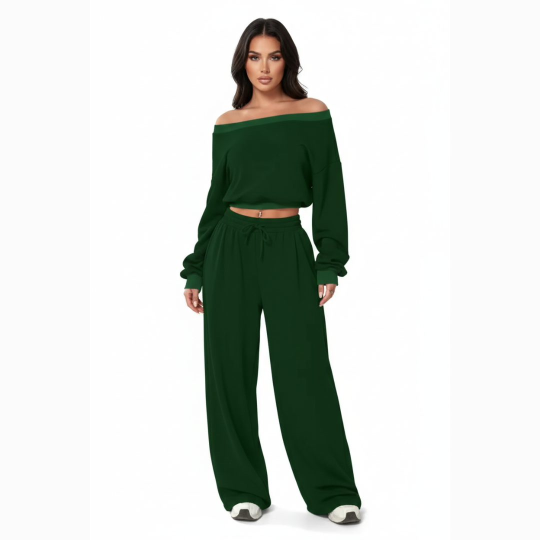 Two-piece tracksuit for women | Off the shoulder