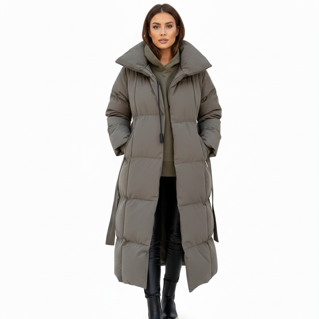Übergroßer Parka Winterjacke für Damen | Design mit Gürtel
